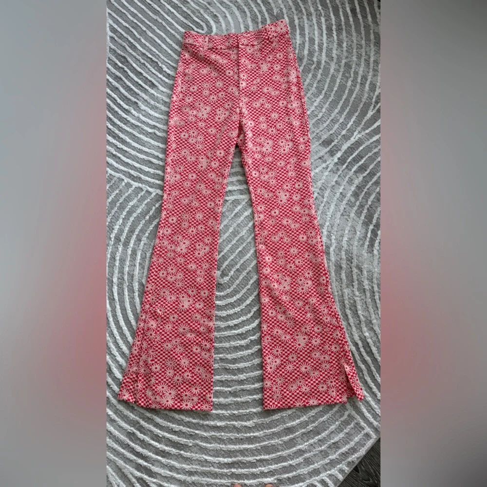 Zara floral bell bottom split side leg pants - Picture 2 of 4